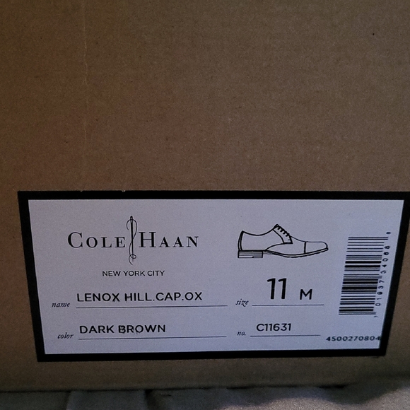 Cole Haan Brown Leather Oxfords with Modern Square Toe - Picture 2 of 4